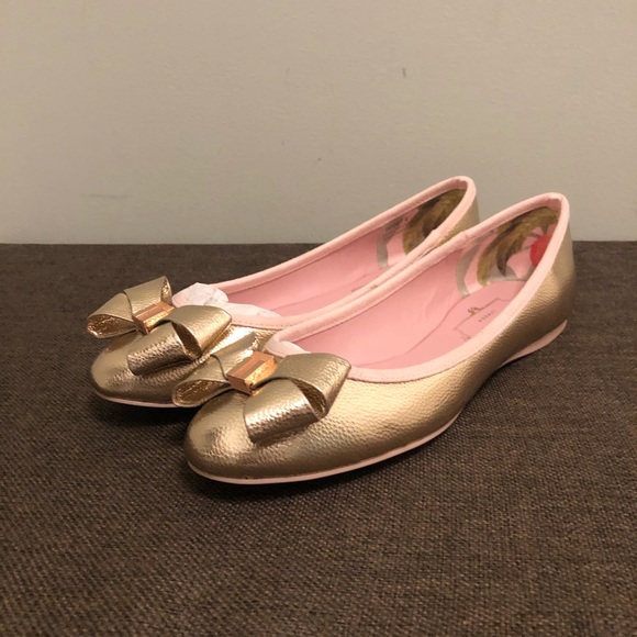 Ted Baker Rose Gold Immet 2 Ballet Flats 5 - Picture 4 of 7